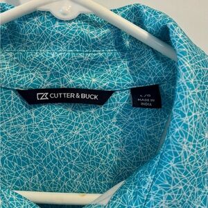 Cutter & Buck Men's Blue Geometric Shirt